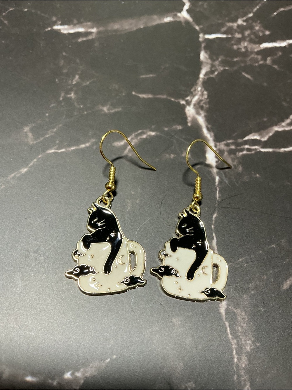 Celestial Cat in Mug Earrings